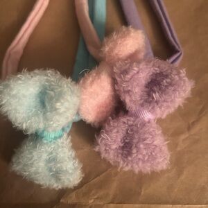 Fuzzy Bow Headbands in Pastel Colors